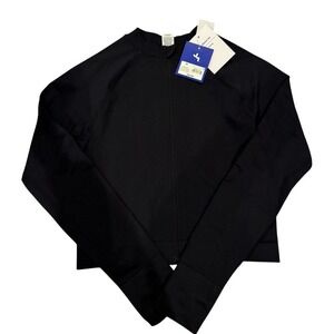 Target Black Long Sleeve Jacket black full zip top